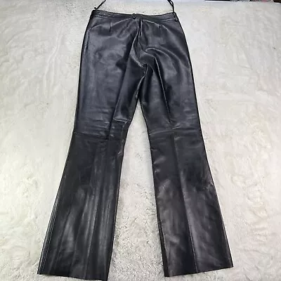 $69.95 • Buy Vakko Sport Black Genuine Leather Pants Womens Size 10 Black