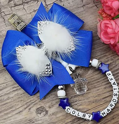 Personalised Stunning Pram Charm In Baby Royal Girls Boys Rhinestone Bling • £6.99