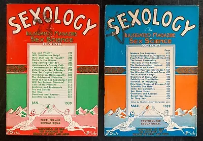SEXOLOGY MAGAZINE January 1939 & March 1939 GAY INTEREST • $24.95