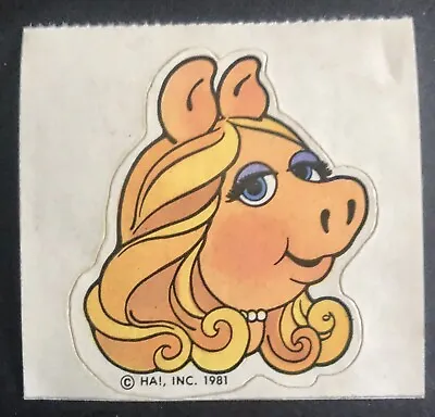 Vintage 1981 Hallmark Miss Piggy Muppets Sticker  2”x2” • $3.85