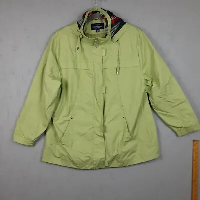 Mackintosh New England Jacket Womens 1X Green Windbreaker Rain Coat Plus Size • $30.77