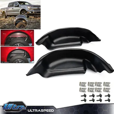 Fit For 15-20 Ford F-150 Black 2X Rear Wheel Well Guards Inner Fender Mud Flaps • $89.93