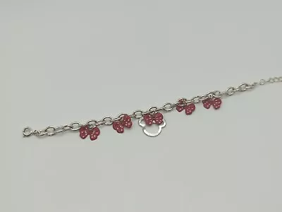 Disney Minnie Mouse Charm Bracelet For Girls Metal BOW PRE OWNED 2211 • $13.88