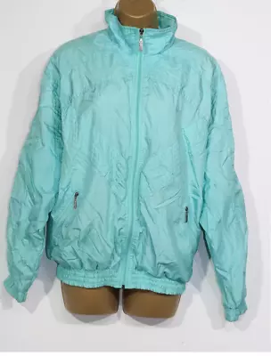 Vintage Rodeo Shell Suit Jacket Size 40 Turquoise Long Sleeve 1990s 90s  Womens • £14.99