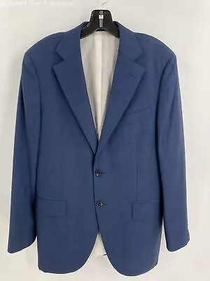 Suitsupply Mens Blue Pure Wool Super 150's Long Sleeve Single Breasted Blazer 50 • $19.99