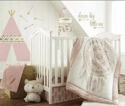 Levtex Baby Little Feather Coral 5 Pc Crib Bedding Set • $69.99