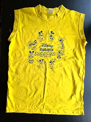 Vintage MICKEY MOUSE Tank Top Shirt Men's S Mickey Years Yellow (read Desc) • $8.95