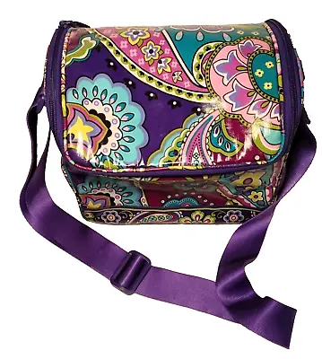 Vera Bradley Cooler Lunch Tote W/ Zipper Insulated Heather Paisley Purple Design • $15