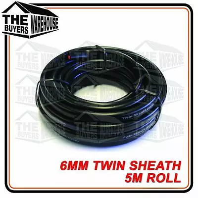 TWIN CORE 6MM CABLE X 5 METRE LENGTH 5M DUAL BATTERY 4X4 12V WIRE SHEATH 2 • $20