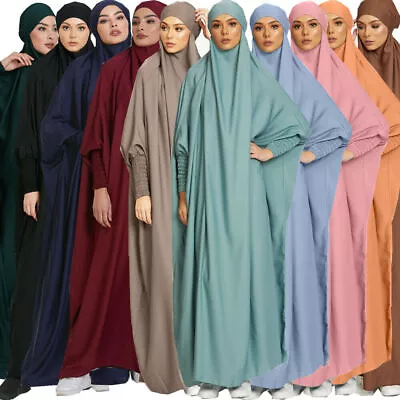 £25.99 • Buy Overhead Khimar Jilbab Muslim Women Prayer Dress One Piece Abaya Islamic Burqa