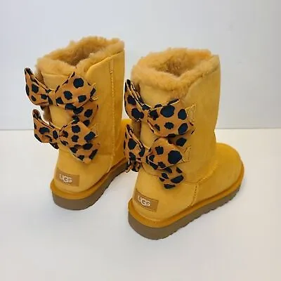 NIB UGG Bailey Bow Retro Spots Boots Sweet Potato Womens 7 • $250