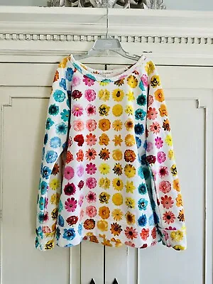 J Crew Crewcuts Cotton Multicolor Floral Sweatshirt Crew Neck Size 12 • $14.99