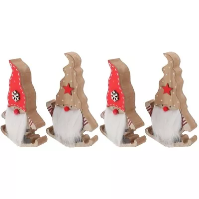  4 Pcs Adorable Xmas Decor Desk Craft Dining Table Elder Christmas • £20.35