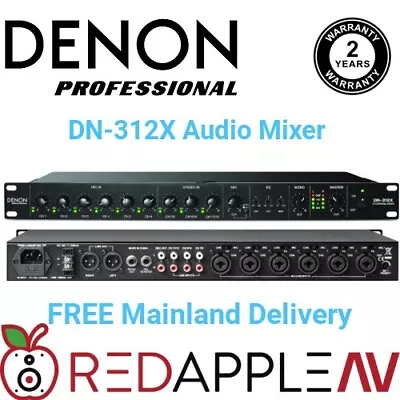 Denon Professional DN312X 12Ch 6-Mono/3-Stereo I/p Rack Mount Audio Mixer 1U • £179.99