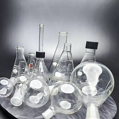 Lot Of 12 Lab Pyrex/Kimax Glass Vintage Chemistry Apothecary Pharmacy Bottles 🧪 • $70.16