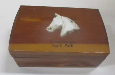$16.99 • Buy Vintage Wood Chest Trinket Box Souvenir Grand Canyon Nat'l Park Horse Head