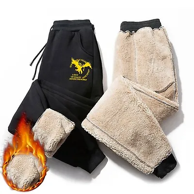 £12.99 • Buy Winter Mens Fleece Lined Athletic Pants Thick Trousers Casual Loose Warm Joggers