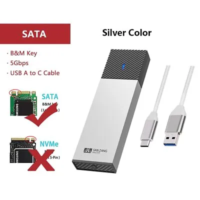 M.2 NVME TO USB 3.2 Enclosure Type-C Case Adapter SSD SATA External Silver • $15.99