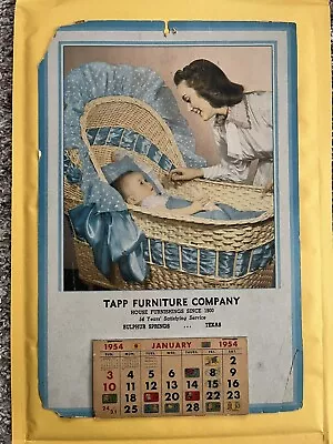 1954 Vintage Tapp Furniture Co. Advertising Wall Calendar Original • $30