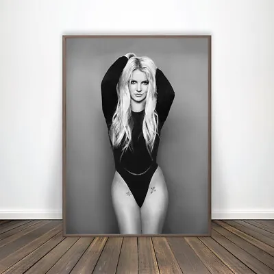 $71.55 • Buy Britney Spears Music Star Art BW Poster Print. Great Home Vanity Decor