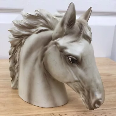 Vintage Napcoware Horse Stallion Head Planter Ceramic Vase White Gray Grey • $39.99