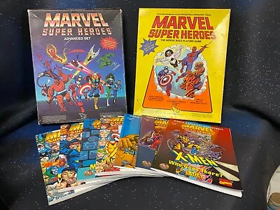 Marvel Super Heroes Adventure Game Lot 2 Games + 7 Books X-men Avengers & More!! • $175