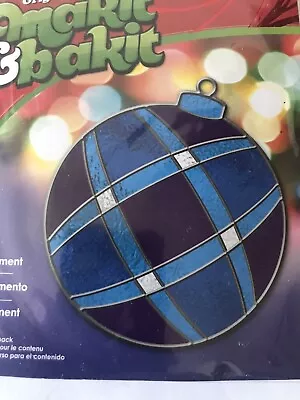 Makit & Bakit Large Christmas Shades Of Blue Sun Catcher Ball Ornament Kit Nip • $15.99