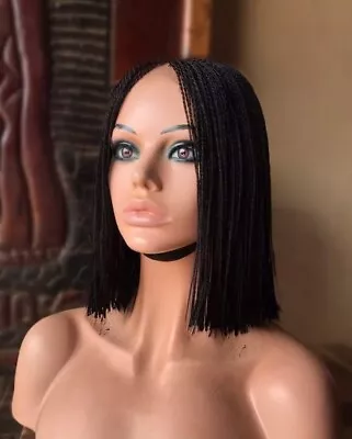 £45 • Buy Braided Wigs For Women, Short Braided Wigs, Black Braided Wigs, Blunt Cut Wigs