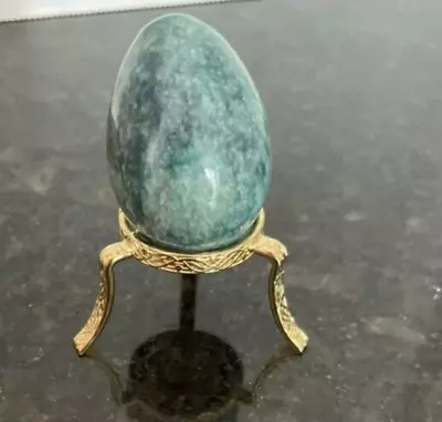 *Vintage* Small* Green Marble/Granite Egg With Stand • $10.50