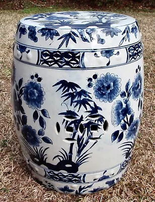 Vintage Chinese Blue And White Porcelain Studded Garden Stool Seat Plant Stand • $325