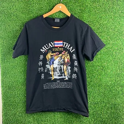 Vtg Muay Thai  Kick  Mens Medium Double Sided T-Shirt  Thailand 90s • $23.96