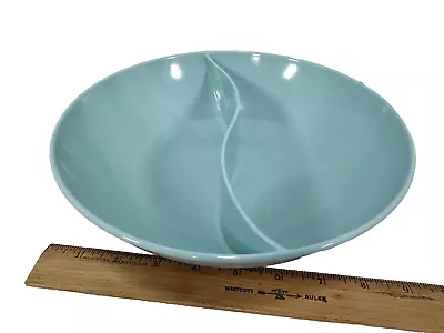 Windsor Melmac Winged Divided Serving Bowl Auqa Blue 417-1 Vintage Made In USA • $24.98