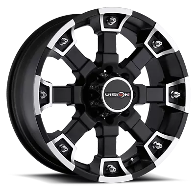 Vision 392 Brutal 17x8 Black/Silver Aluminum Wheel Rim 5x139.7 • $144.99