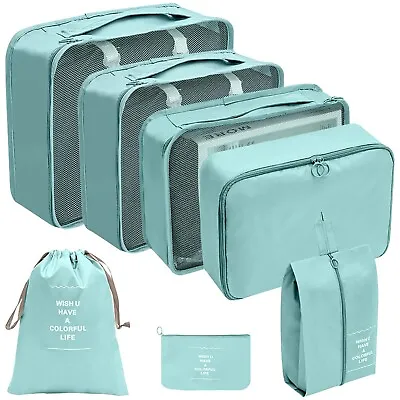 7Pcs/Set Travel Luggage Organiser Suitcase Storage Bags Clothing Packing Cubes • $45.58
