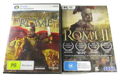 Rome Grand Ages And Rome II Total War Computer PC DVD Games No Manuals Tested • $22.40