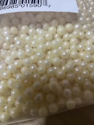 Ivory Edible Sugar Pearls Decoration Balls 4mm - 5mm 1 Pound Bags • $0.99