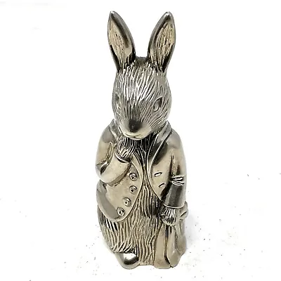 Vintage Metal Godinger F. Warne Rabbit Bunny Piggy Bank Decorative Figurine • $51.98