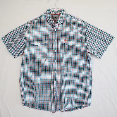 Cinch Shirt Mens Large Western Outdoor Casual Button Down Check Short Sleeve • $19.99