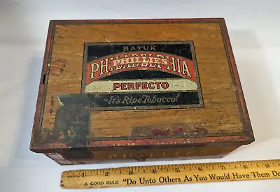Bayuk Philadelphia Phillies Perfecto Tin Cigar Box Metal Vintage Tobacco Antq • $14.99
