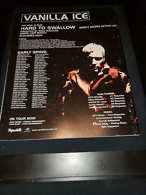 Vanilla Ice Hard To Swallow Rare Original Radio Promo Poster Ad Framed! • $51.15