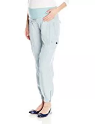 NEW Ripe Maternity Women's Harem Cargo Pant Chambray Blue SZ Medium M • £22.37