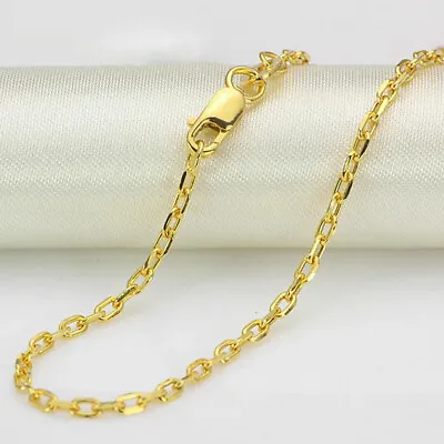 Pure Au750 18K Yellow Gold Chain For Women 2mm Cable Link Chain 18-24inch Length • $666.06