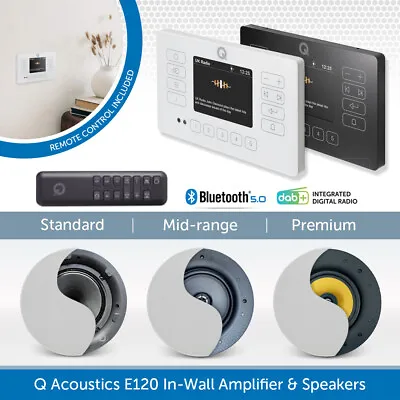 Q Acoustics E120 Bluetooth & DAB Radio In-Wall HiFi System 6.5  Ceiling Speakers • £549