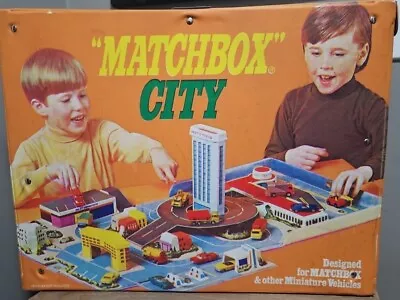 Sears 1972 Matchbox City Playset Vinyl Plastic Carry Case Vintage Toy Cars • $68.95