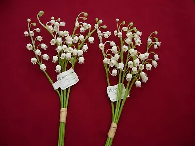 2 X 6 BUNCHES OF LILY Of The VALLEY FLOWERS ARTIFICIAL-WEDDING-BOUQUETS-12 STEMS • £6.50