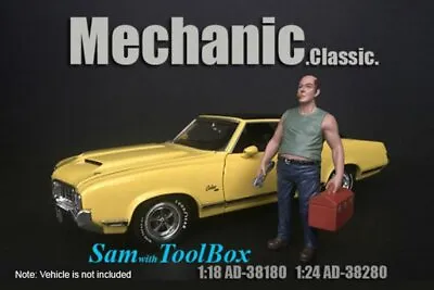 MECHANIC CLASSIC SAM WITH TOOL BOX  AMERICAN DIORAMA 1/18 Scale DIECAST CAR • $8.98