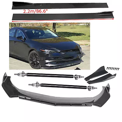 For Mazda Speed 3 6 RX CX Carbon Fiber Front Bumper Lip Side Skirt Strut Rods • $159.99