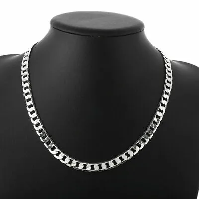 925 Sterling Silver Thick Solid Men 12MM Curb Chain Necklace 16 -30  Or Bracelet • £4.49