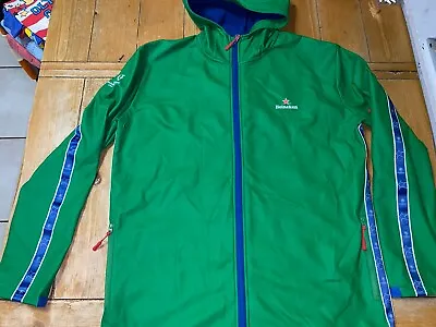 Heineken UEFA Champions League Hooded Jacket Water Resistant Green Size XL • $12