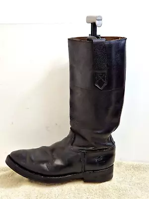 Adams Bros LTD Raunds Vintage (1968) Motorcycle-Military Boots Black UK 9 EU 43 • £39.97